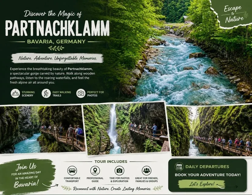 Munich: Alps Canyon Waterfall Adventure Day Trip with Guide